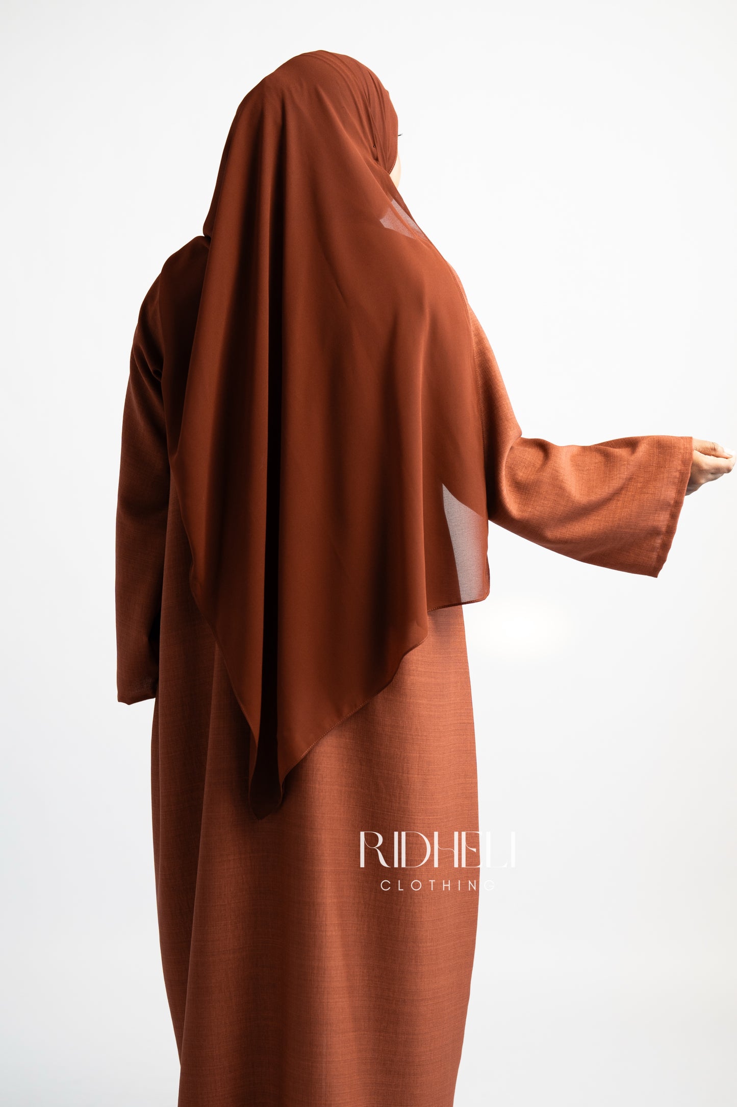 DARK ORANGE LINEN ABAYA