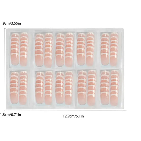 White French Minimal Press On Nails (120pcs)