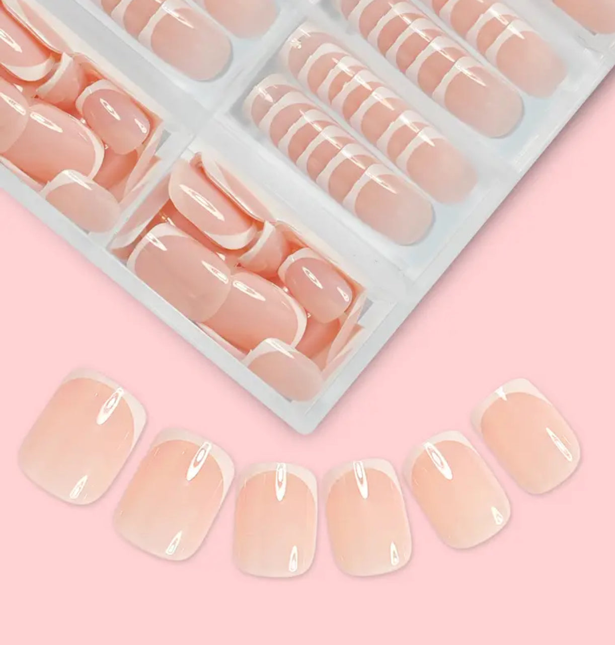 White French Minimal Press On Nails (120pcs)