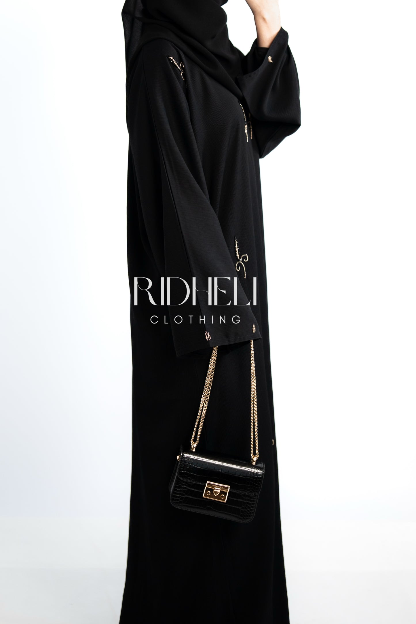 MAYER BLACK BEADED ABAYA