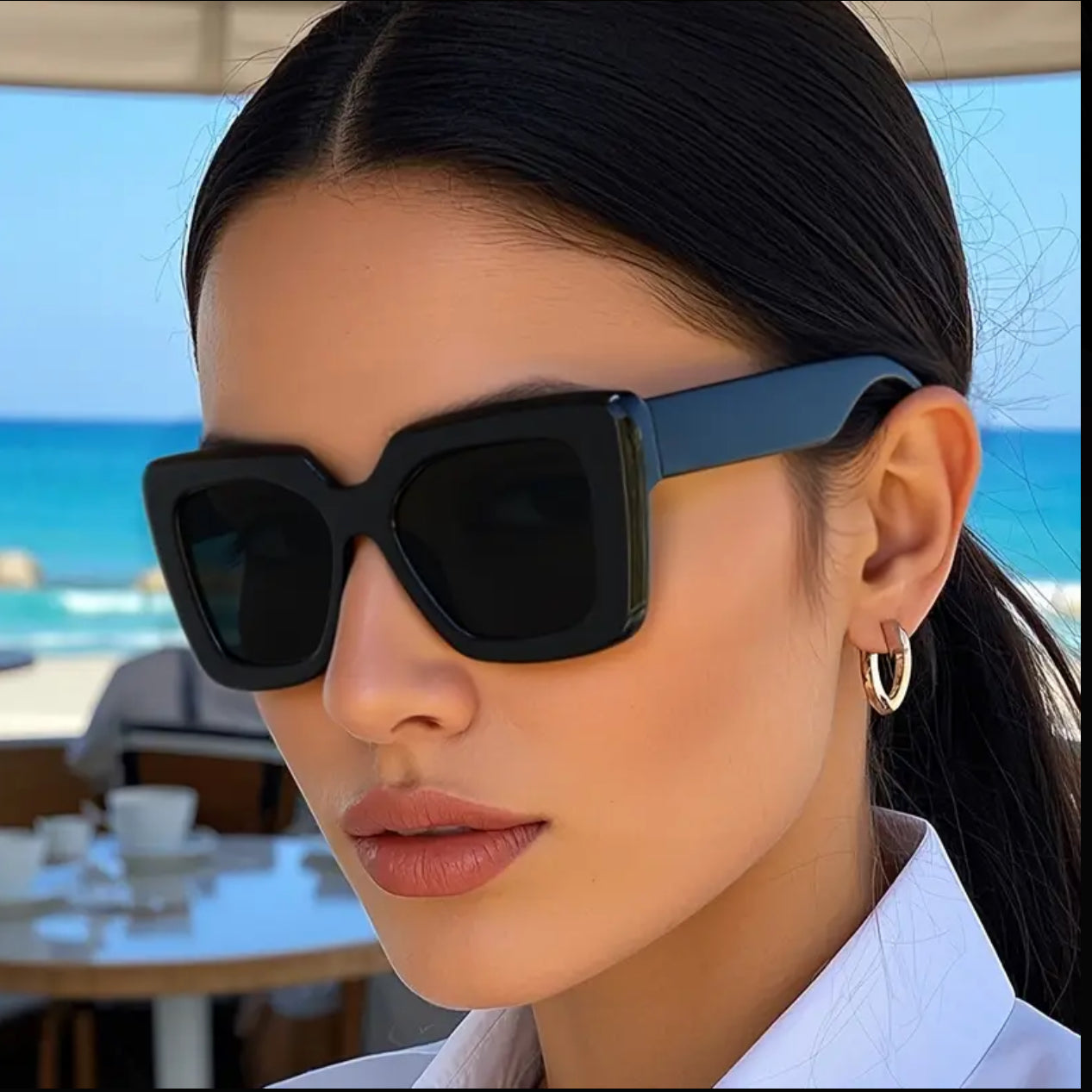 Large Square Frame Fashion Glasses