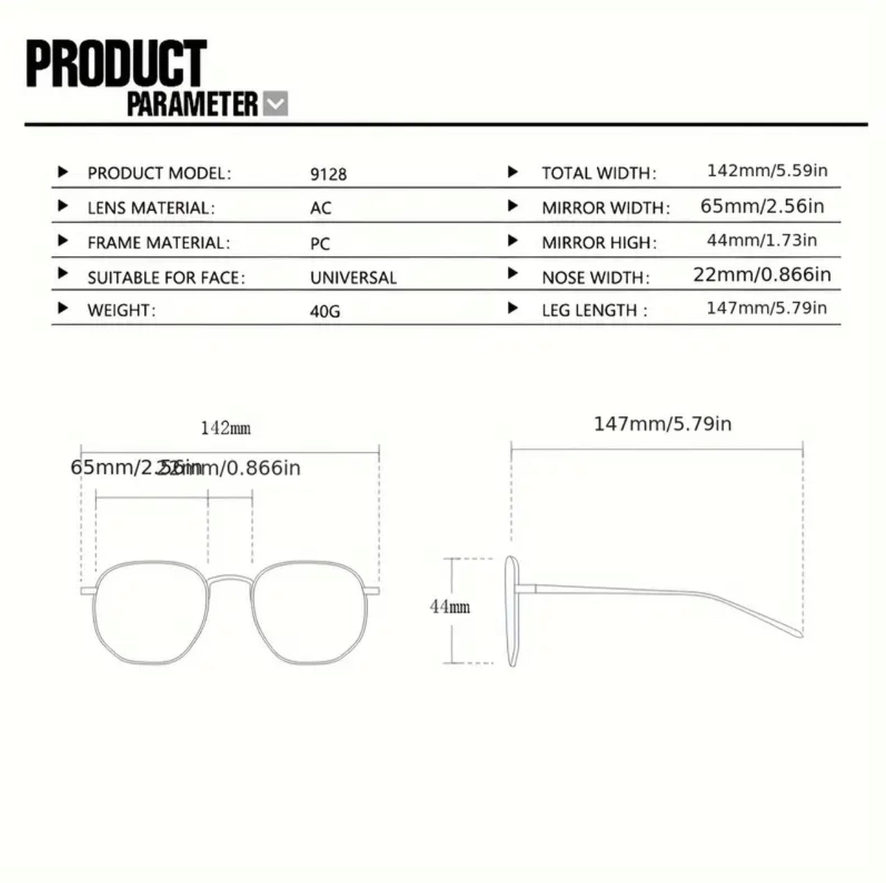 Retro Oval Fashion Glasses