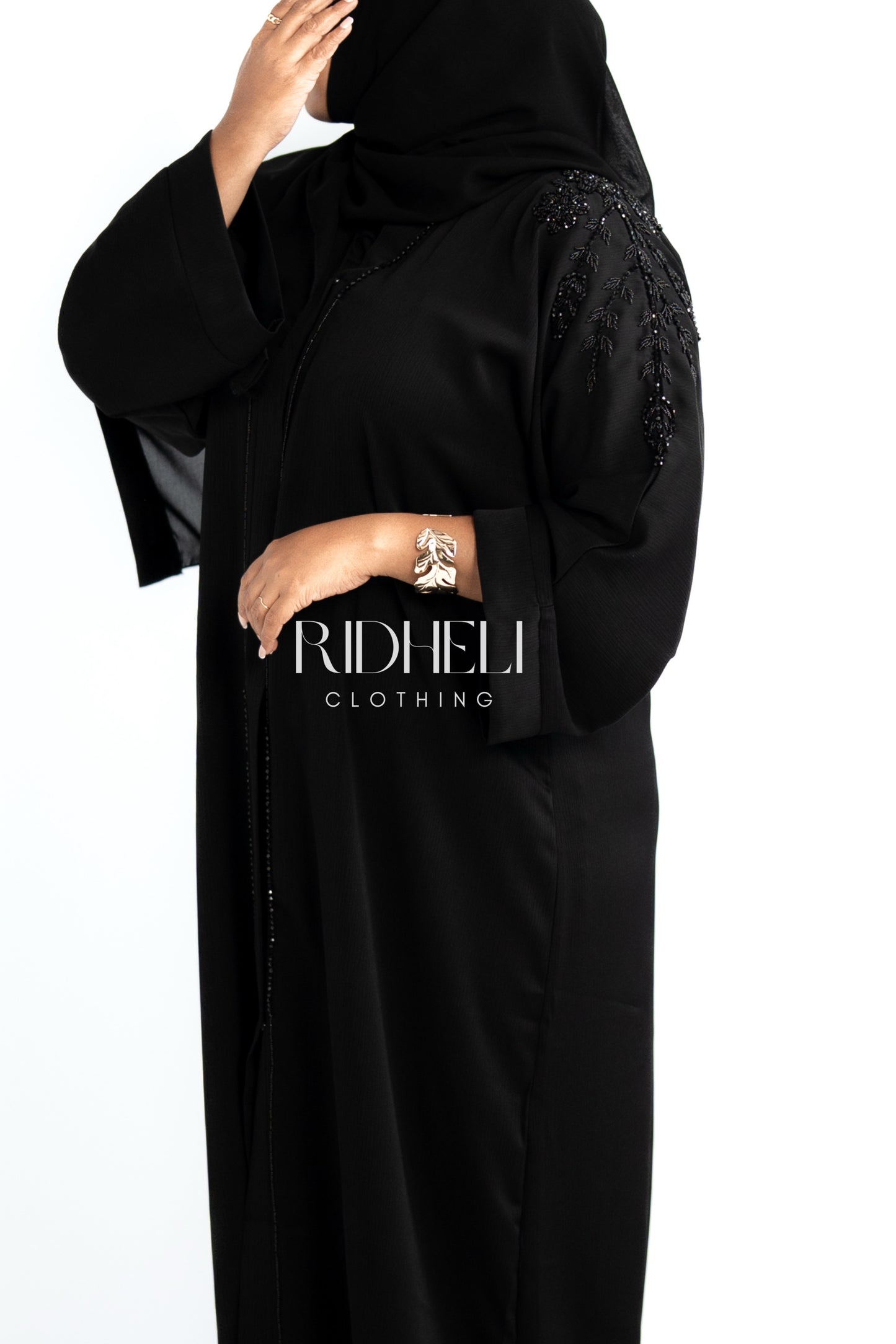 HAWWA BLACK BEADED ABAYA