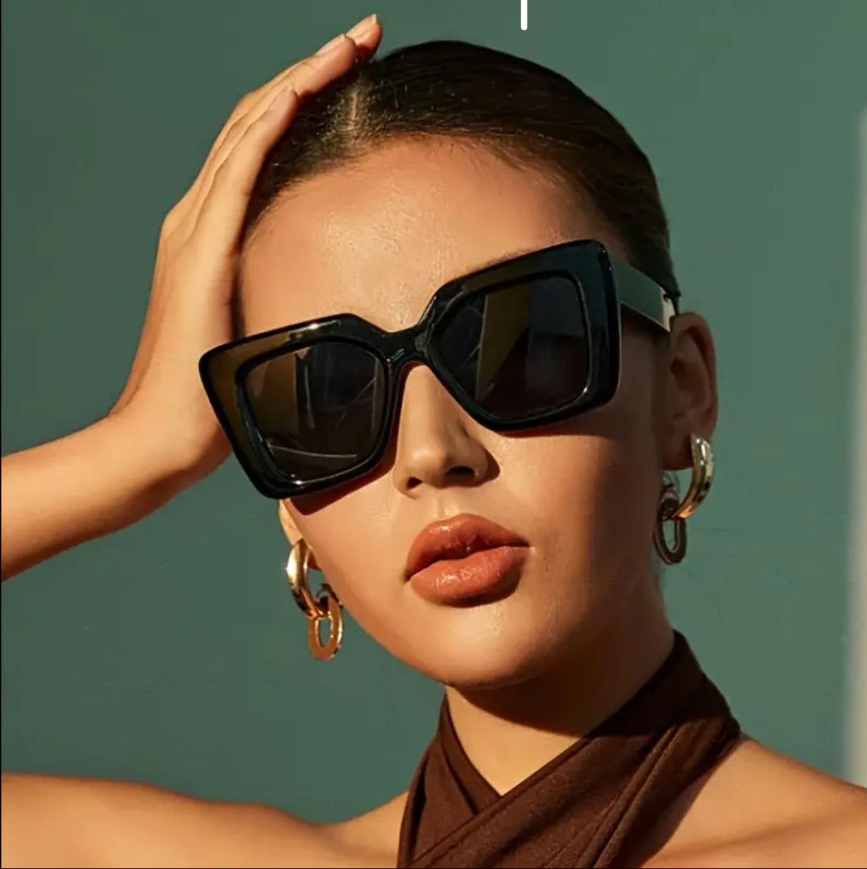 Oversized Square Frame Fashion Glasses, Unisex Everyday Accessory Eyewear