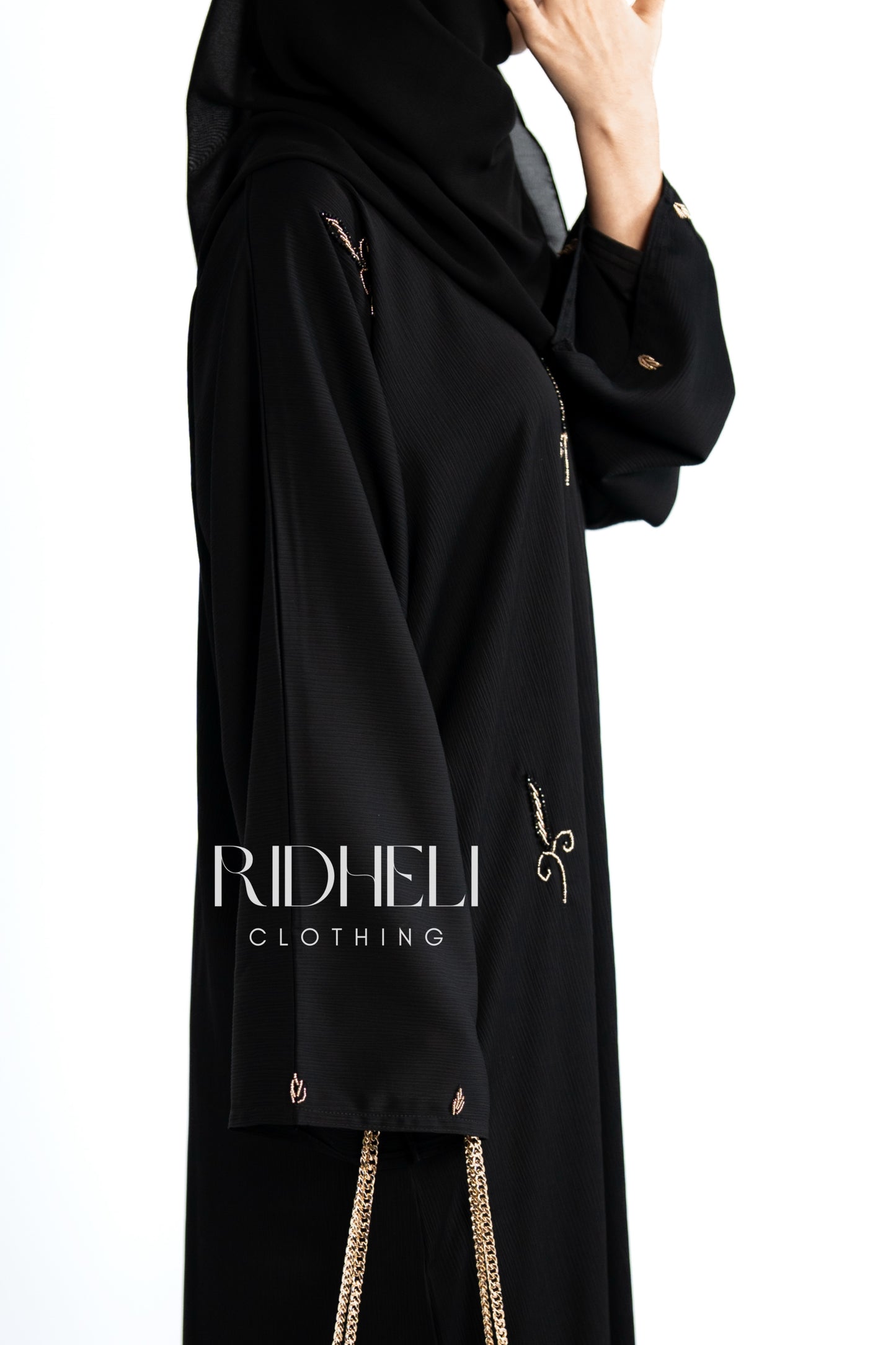 MAYER BLACK BEADED ABAYA