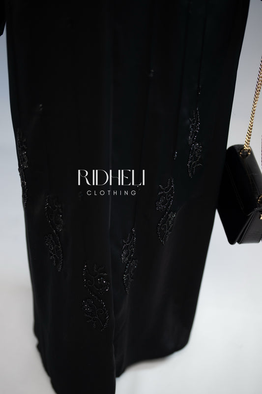 SUMAYA BLACK BEADED ABAYA