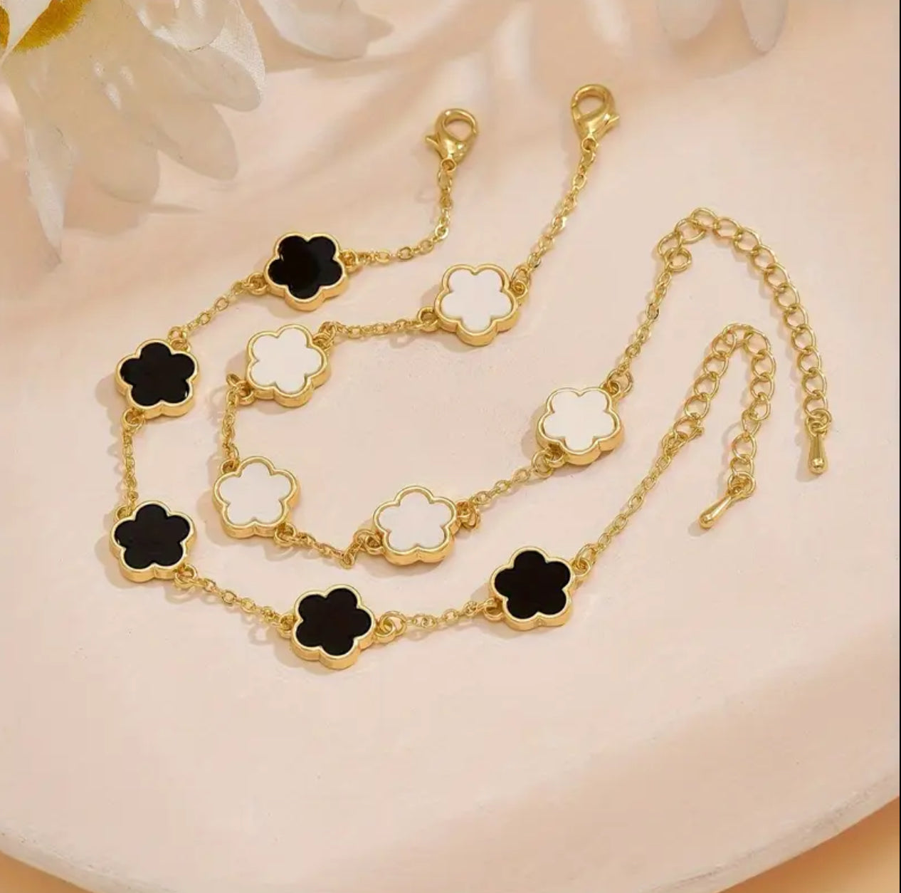 Flower Charm Bracelet 2pcs