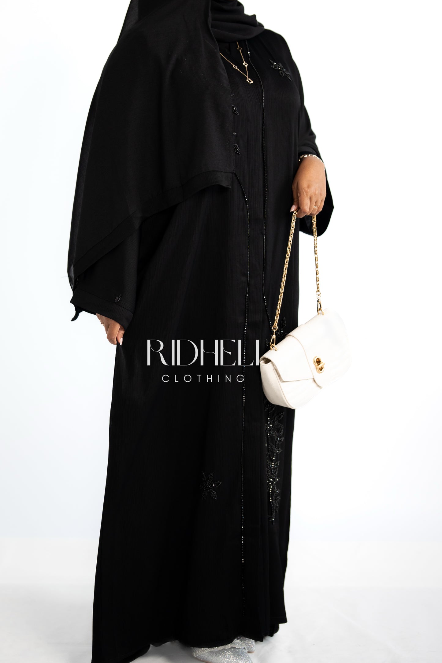HAYAA BLACK BEADED ABAYA