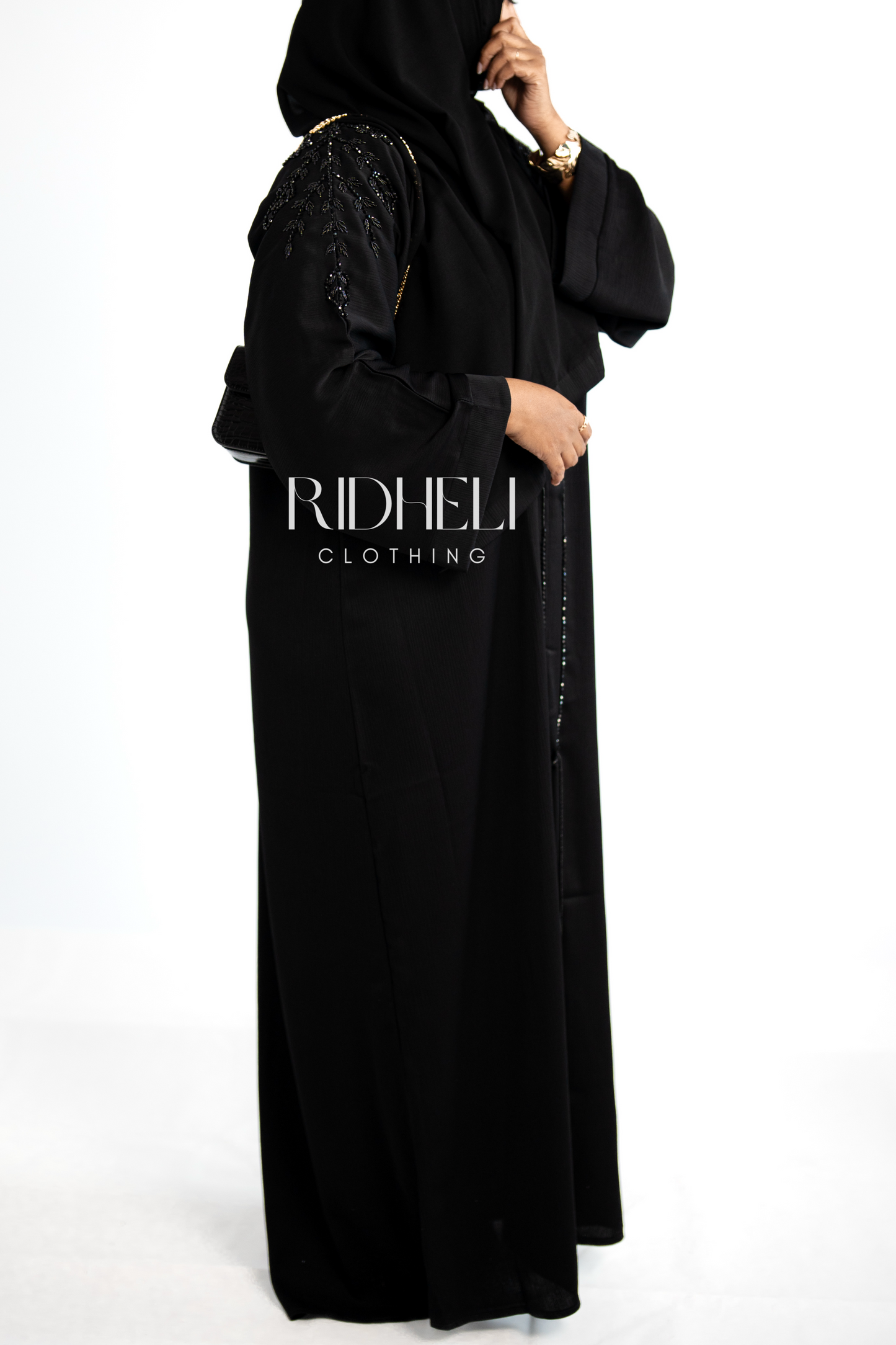 HAWWA BLACK BEADED ABAYA