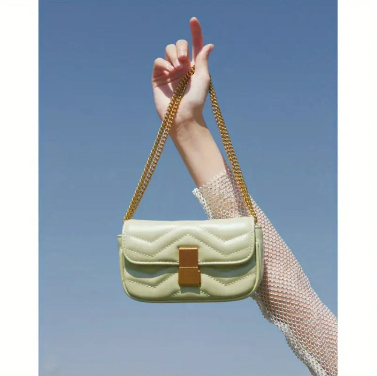 Versatile Diamond Pattern Embroidered Handbag