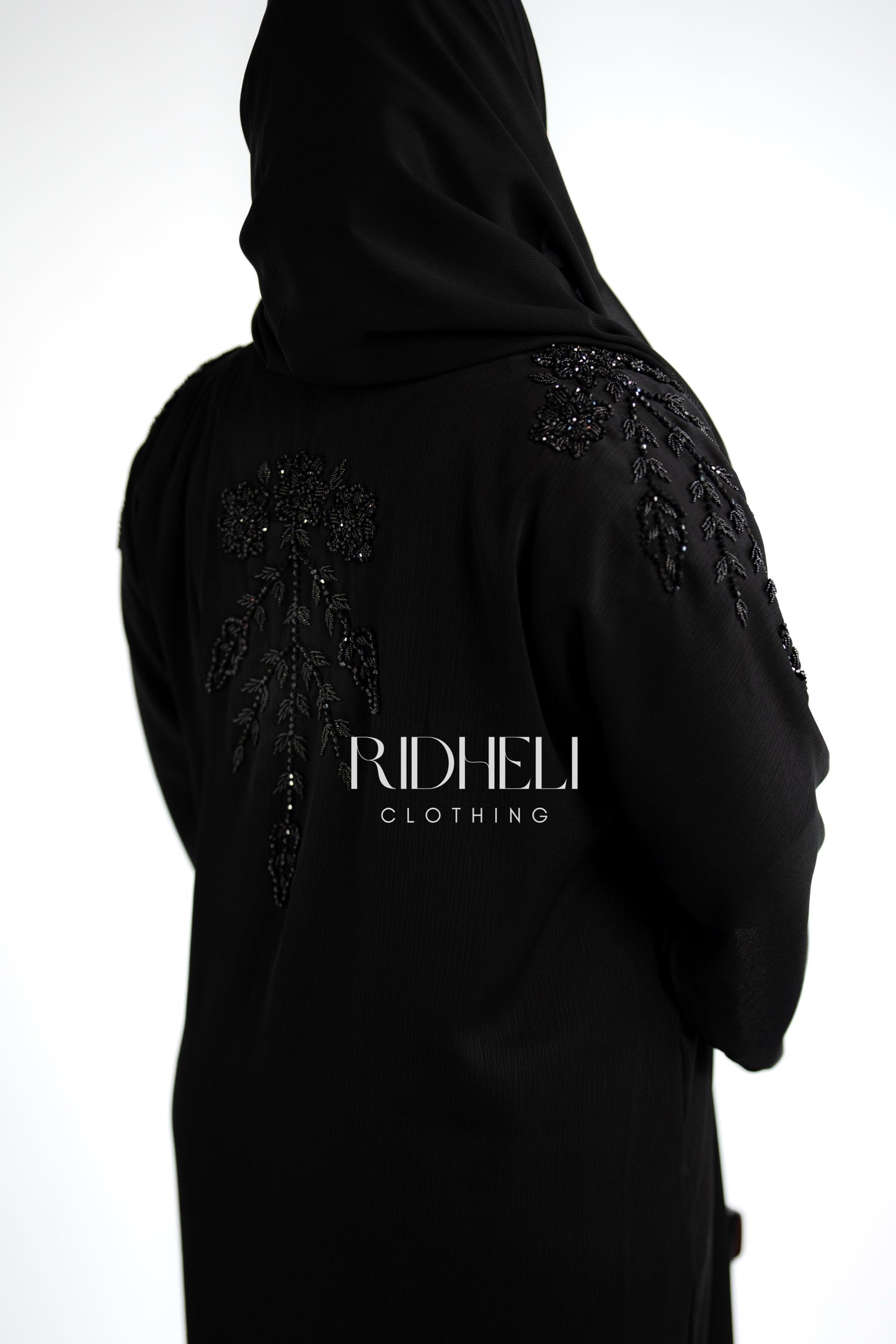 HAWWA BLACK BEADED ABAYA