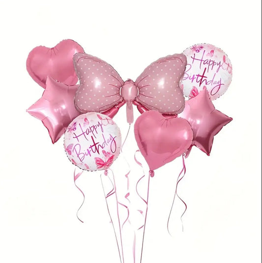 Pink Bow Themed Birthday Party Set