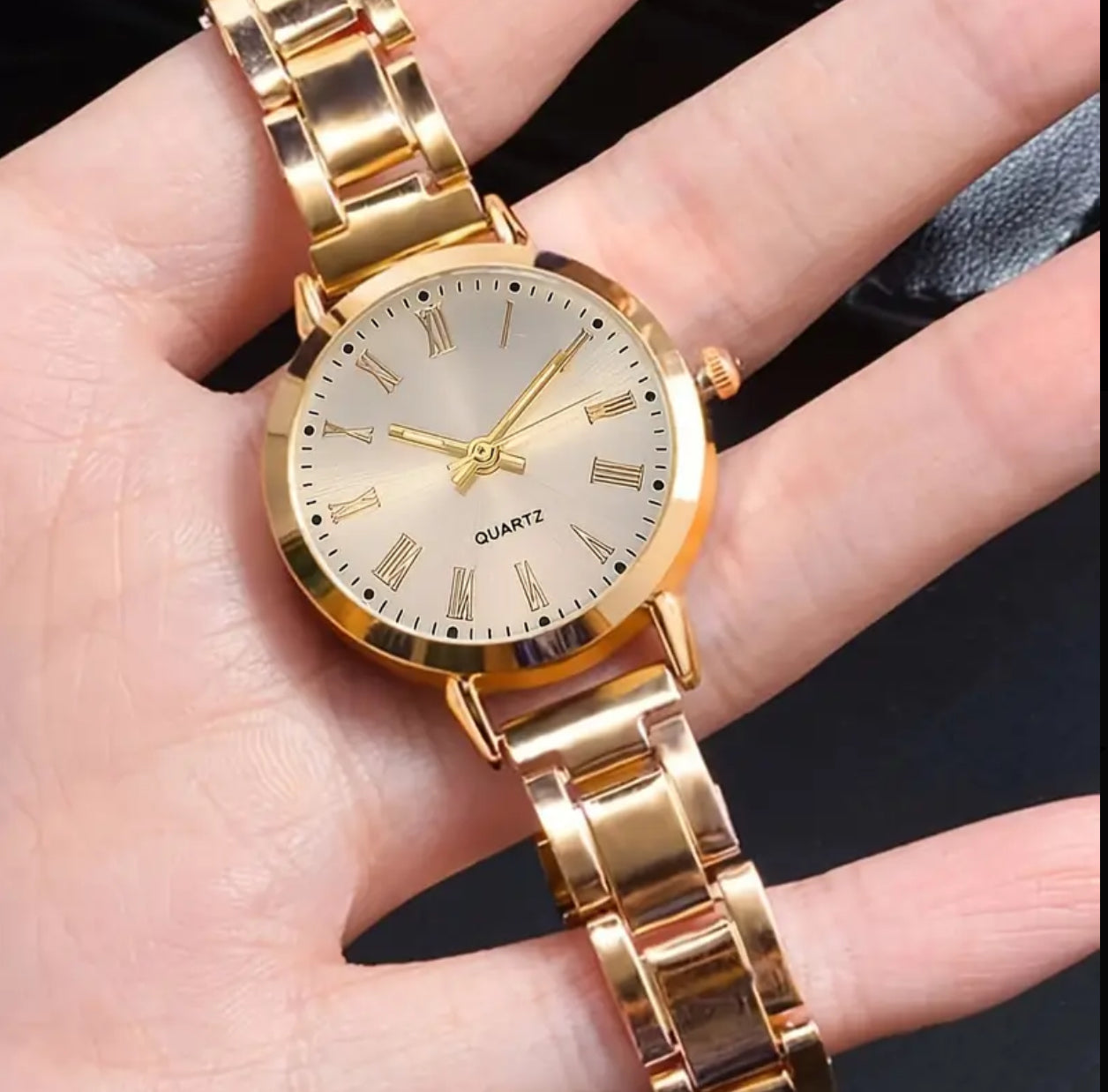 Vintage Women'S Quartz Watch & Love Charm Bracelet Set