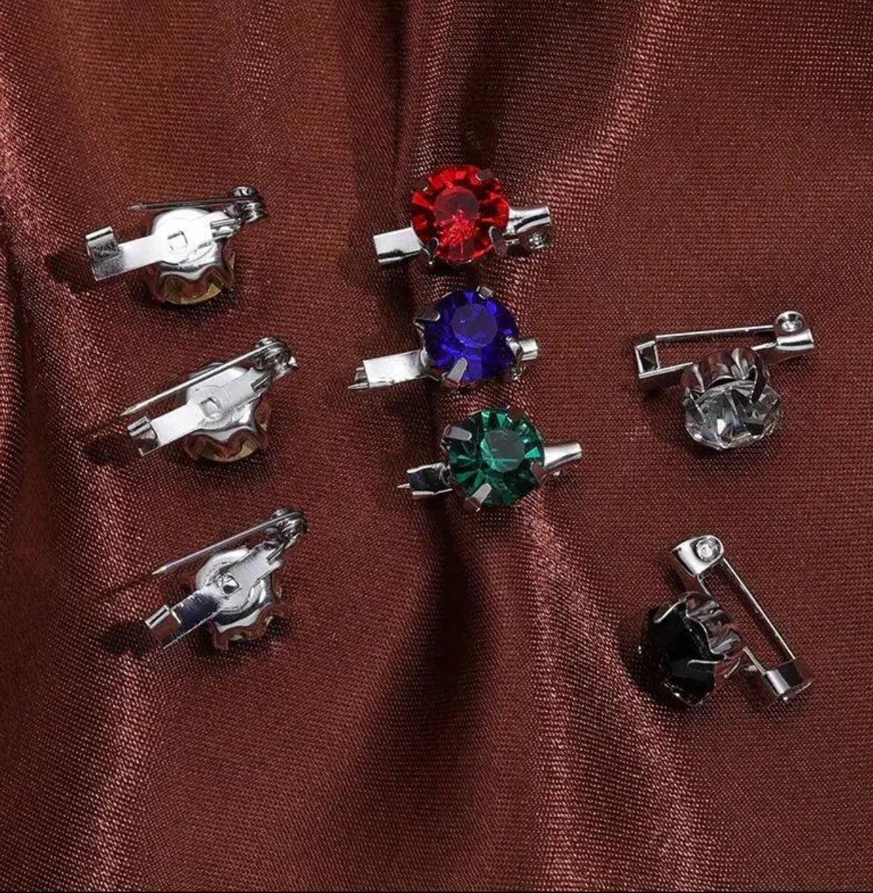 Rhinestone Small Brooch 12 Pcs