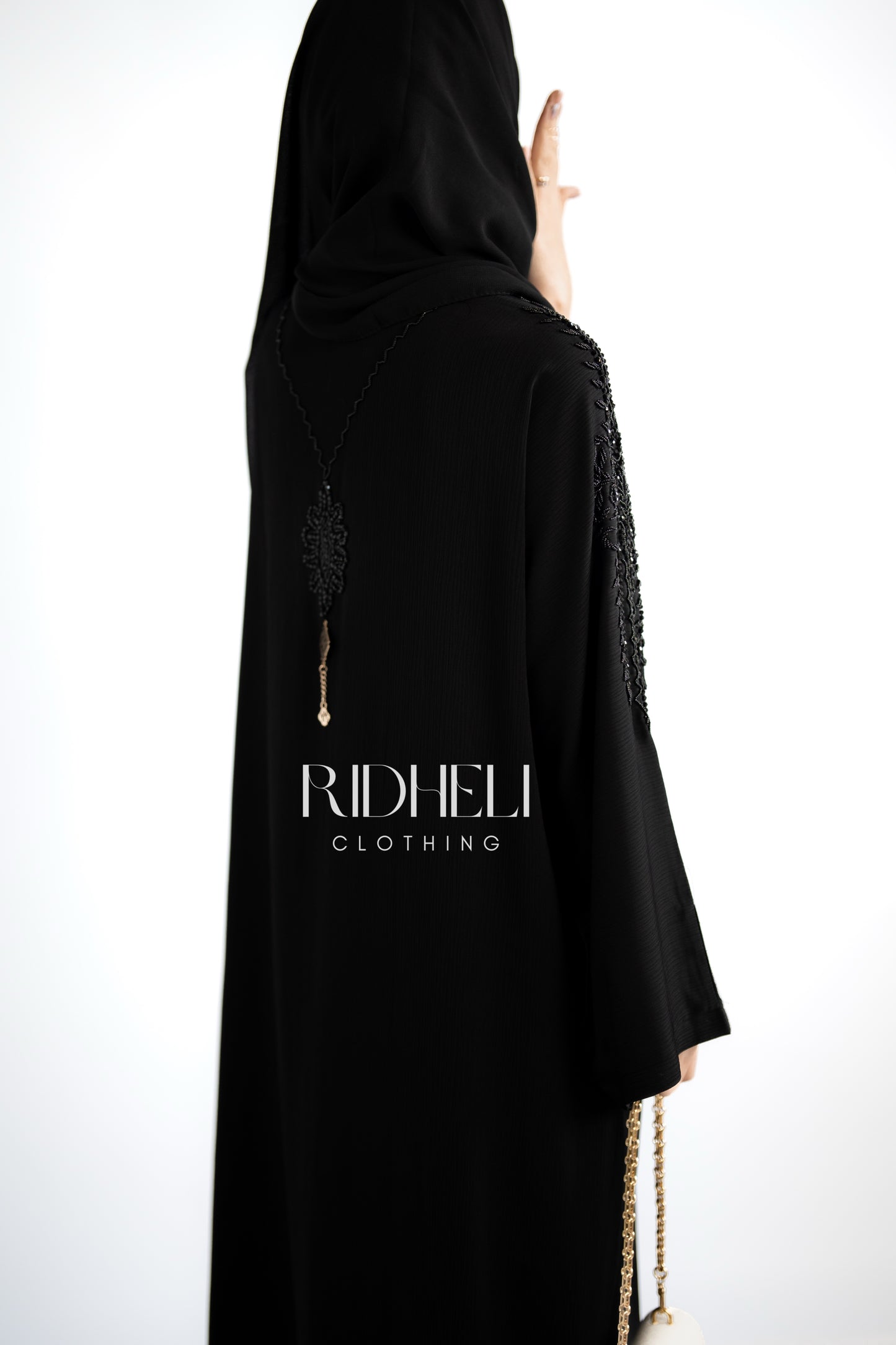 EILA BLACK BEADED ABAYA