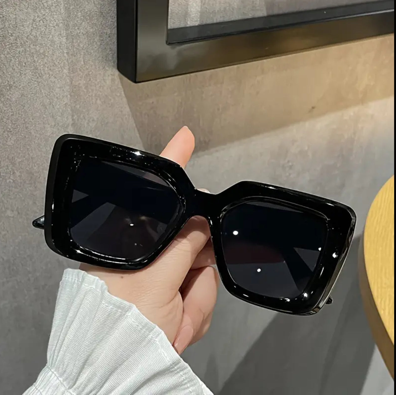 Oversized Square Frame Fashion Glasses, Unisex Everyday Accessory Eyewear