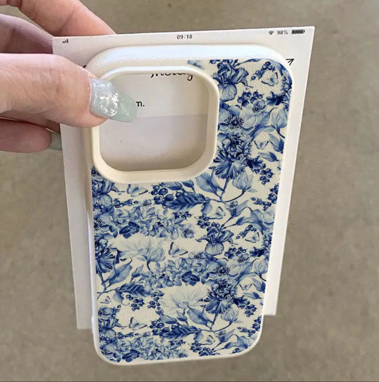 Blue and White Procelain Flower Design Soft Phone Case