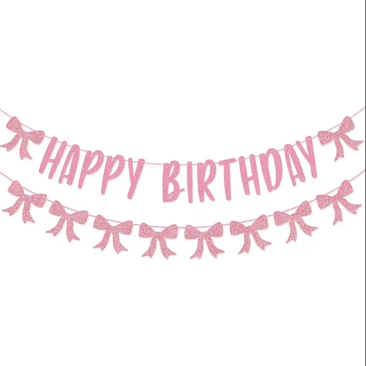 Pink Bow Themed Birthday Party Set