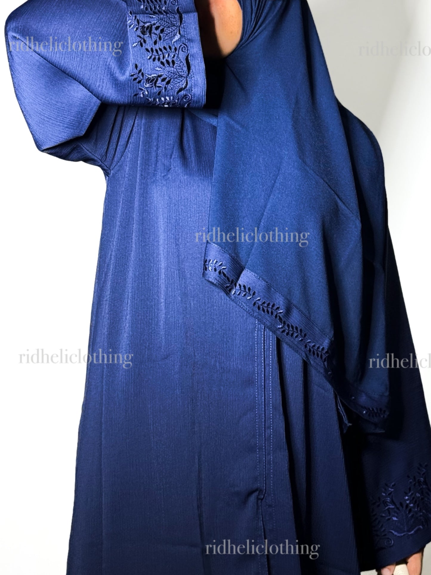 SADIA ROYAL BLUE EMBROIDERY ABAYA