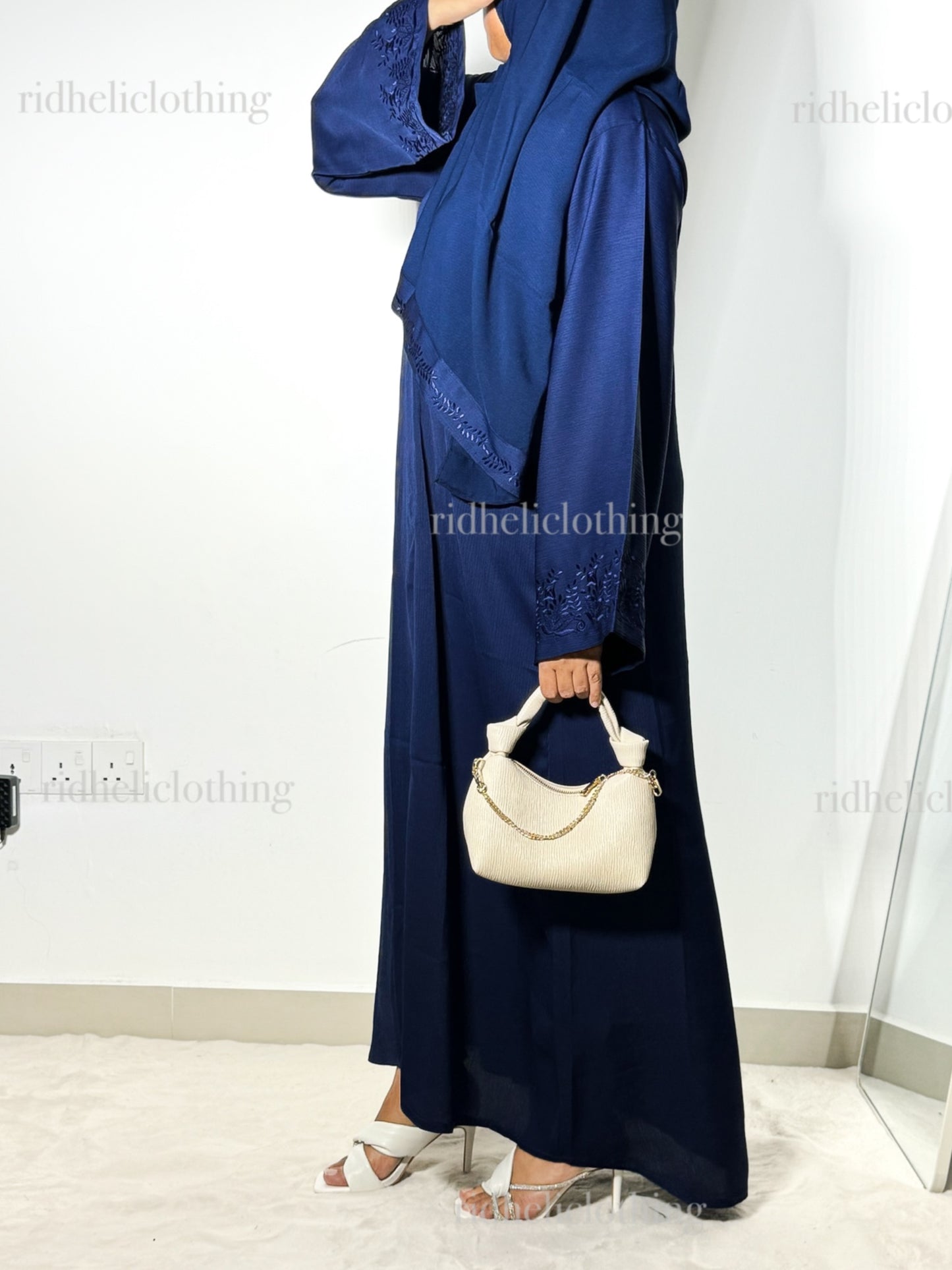 SADIA ROYAL BLUE EMBROIDERY ABAYA