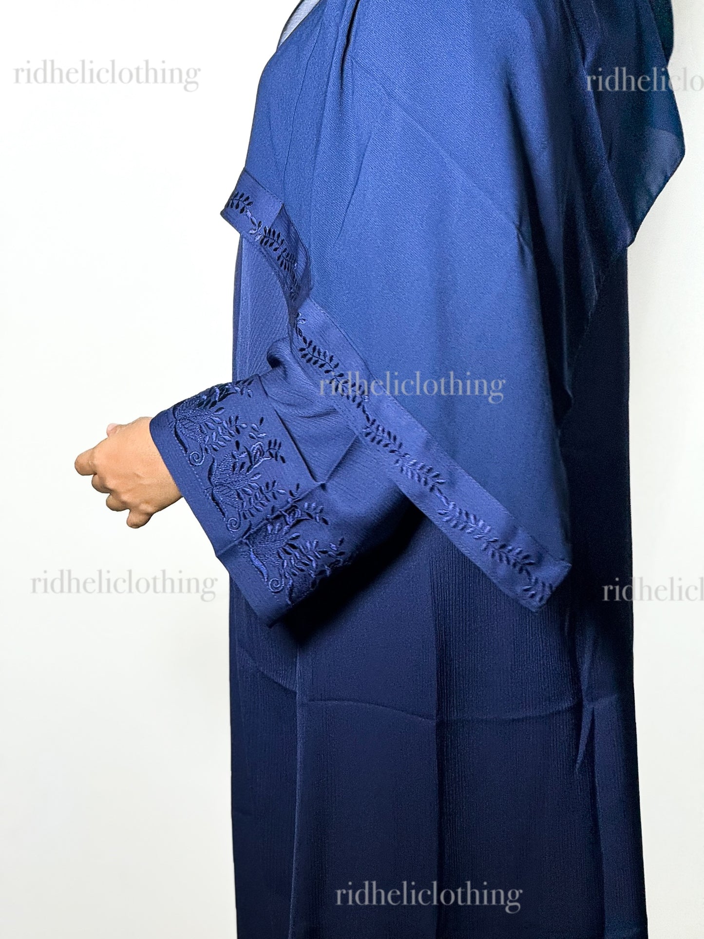 SADIA ROYAL BLUE EMBROIDERY ABAYA