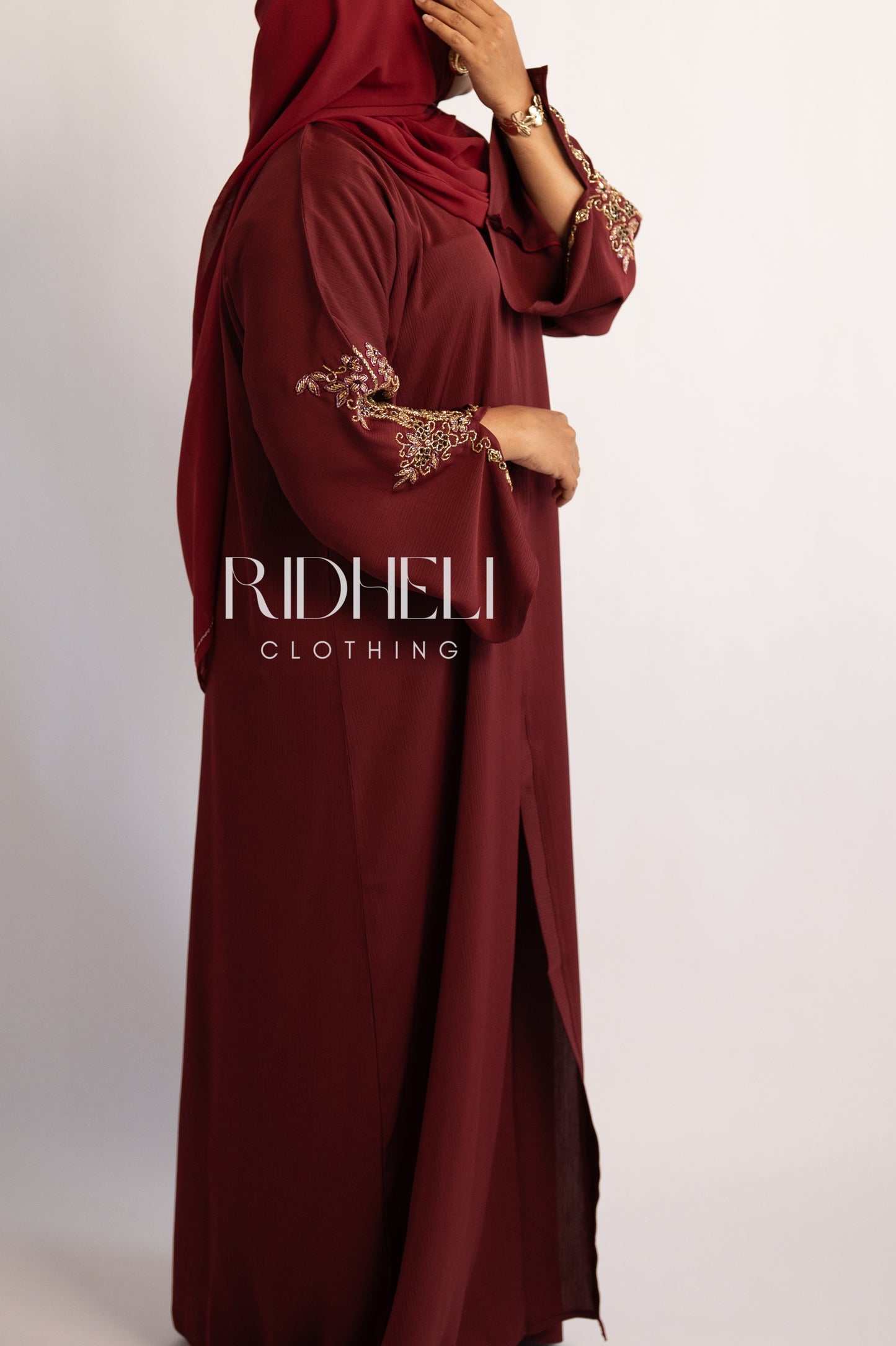 MARIA RED BEADED ABAYA