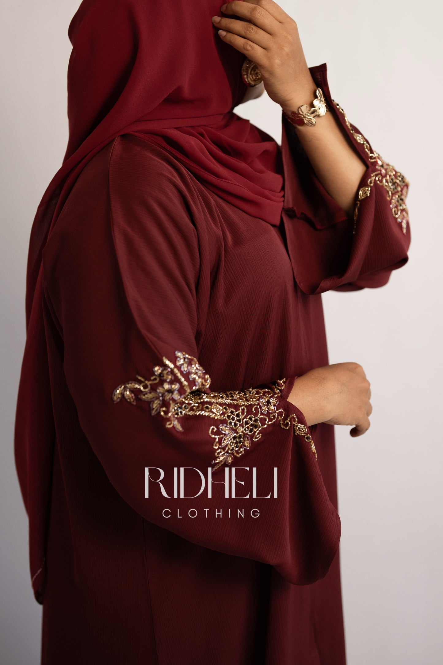 MARIA RED BEADED ABAYA