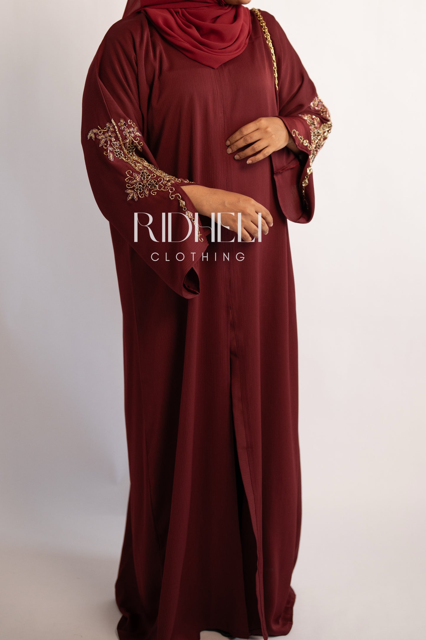 MARIA RED BEADED ABAYA
