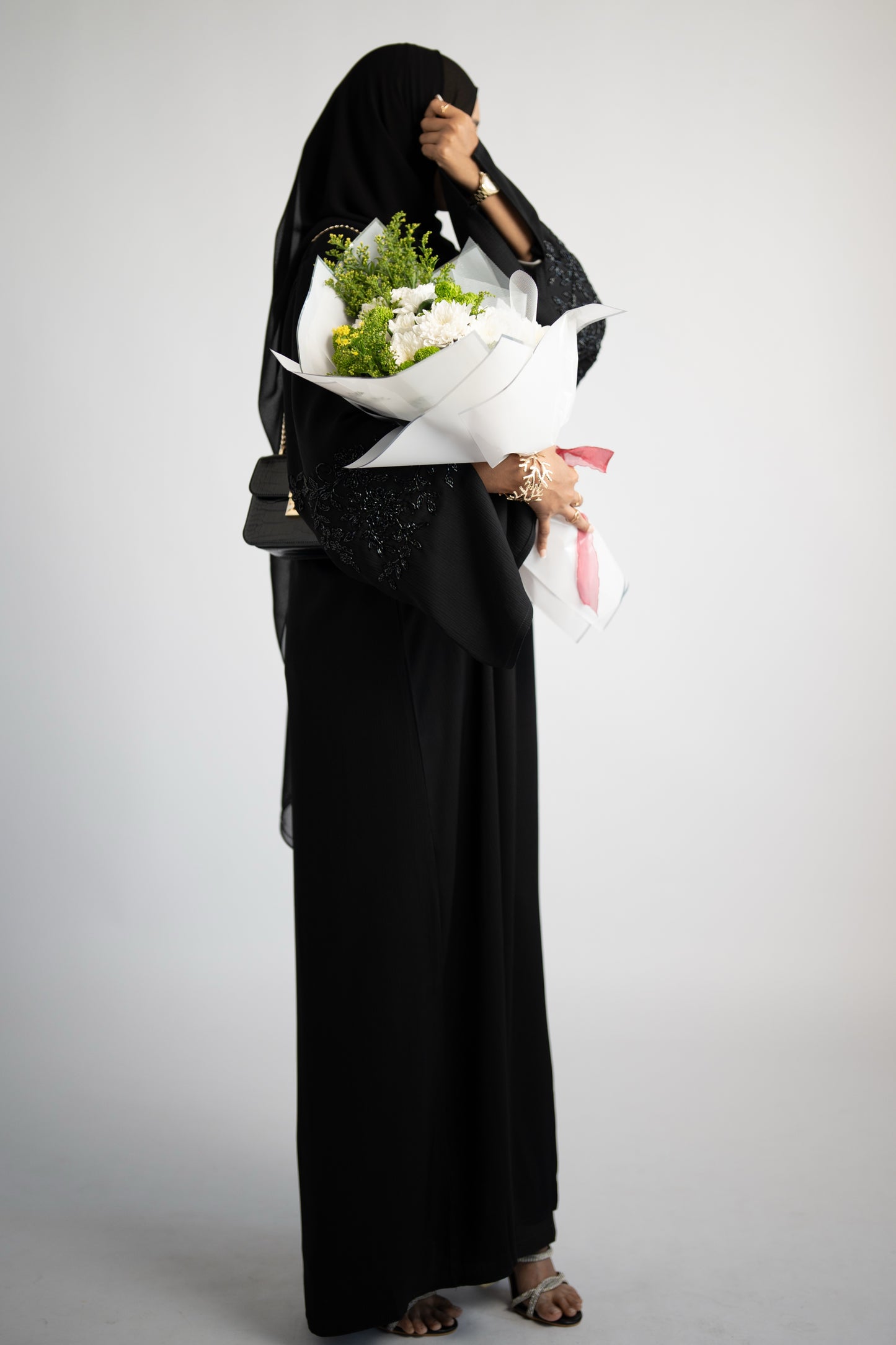 NOOR BLACK BEADED BEADED ABAYA