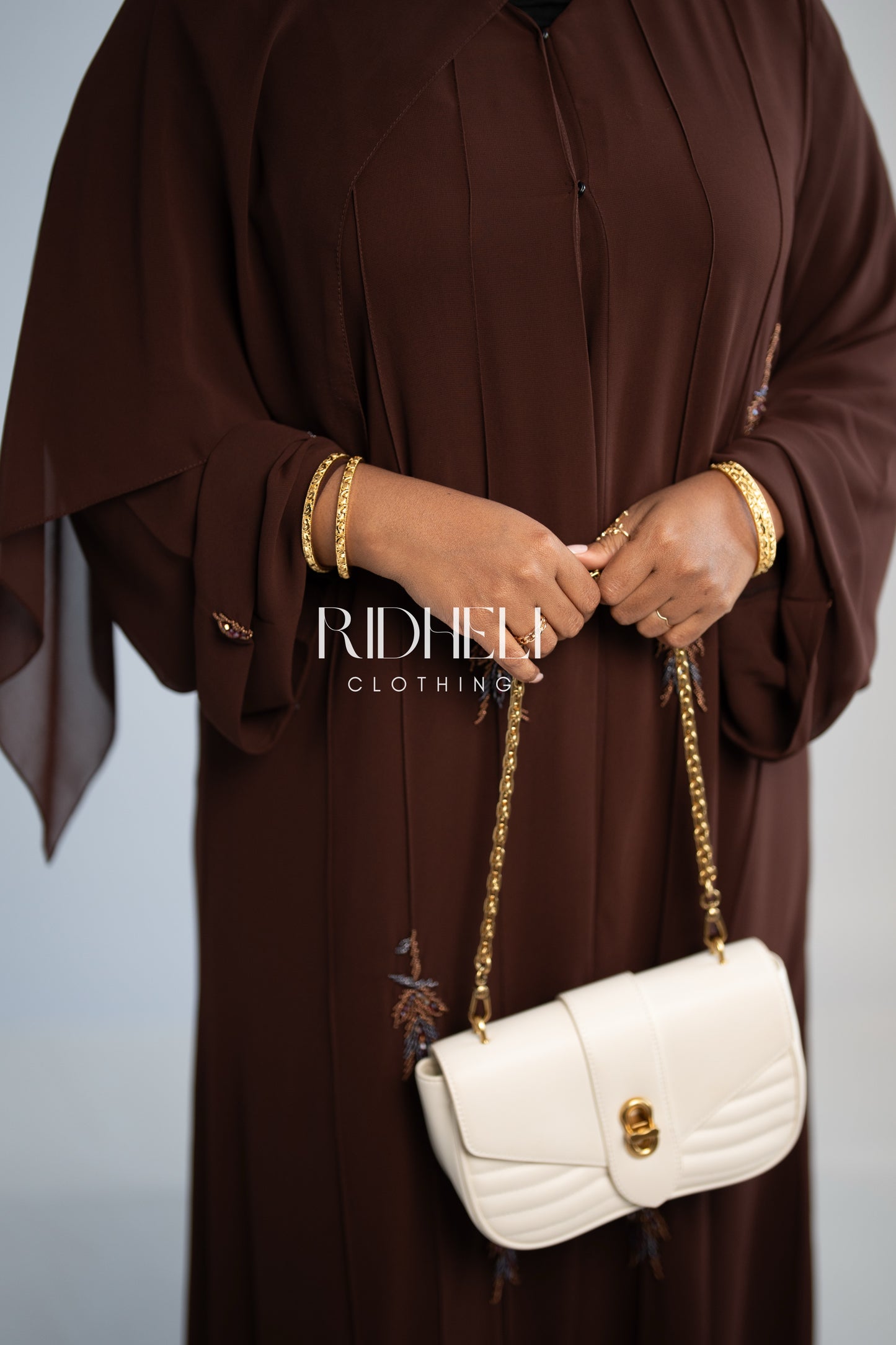 LUBA DOUBLE CHIFFON BEADED ABAYA