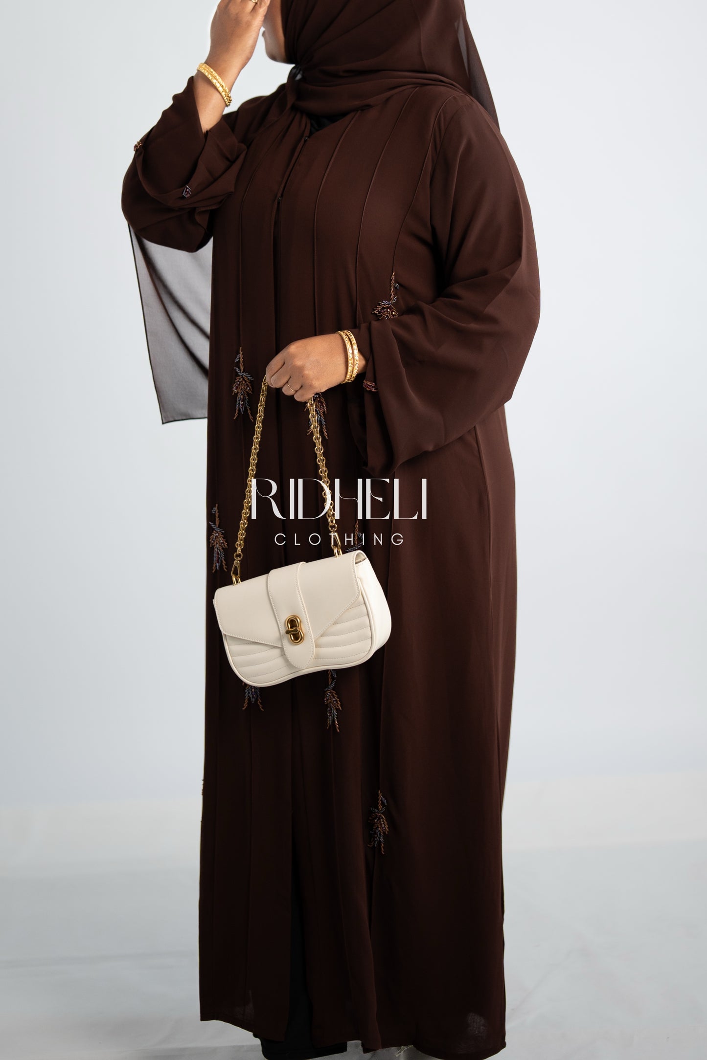 LUBA DOUBLE CHIFFON BEADED ABAYA