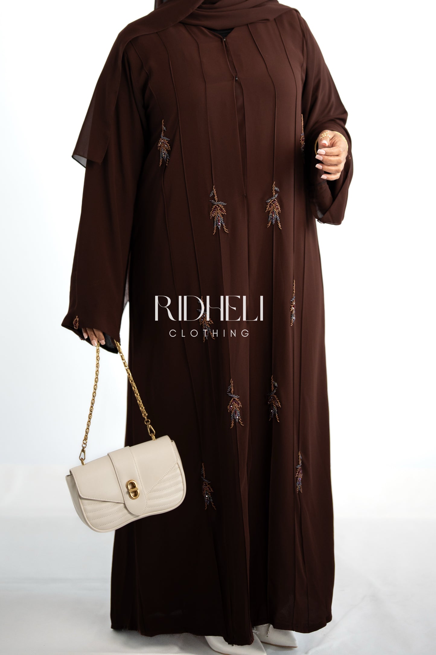 LUBA DOUBLE CHIFFON BEADED ABAYA