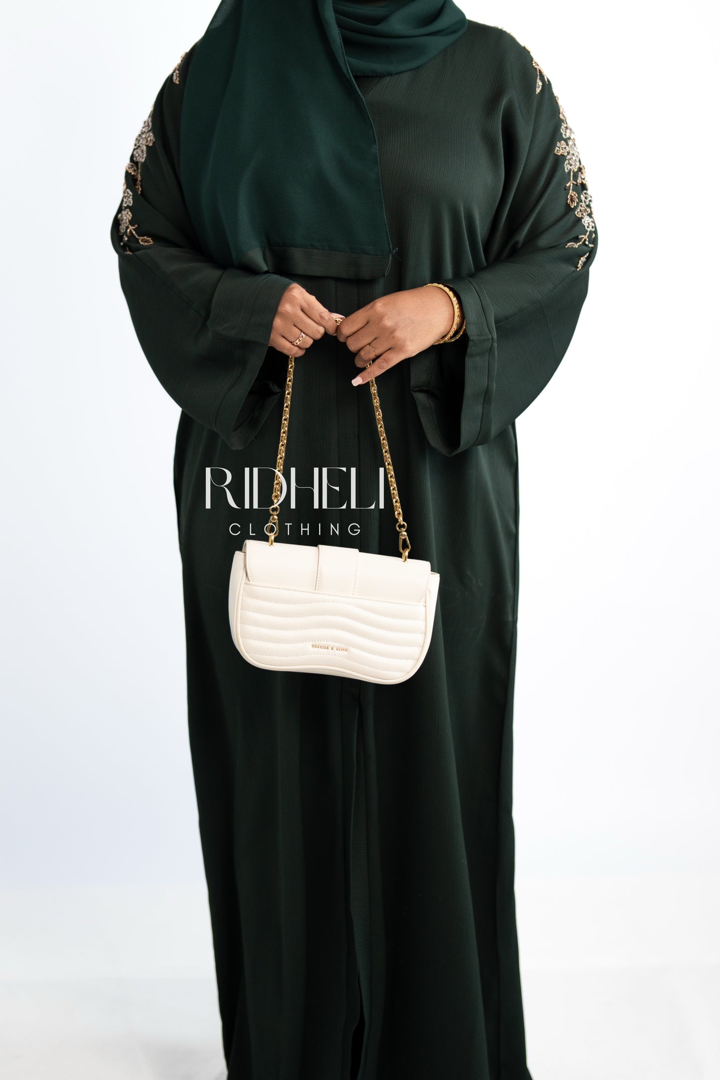 ARMA GREEN BEADED ABAYA