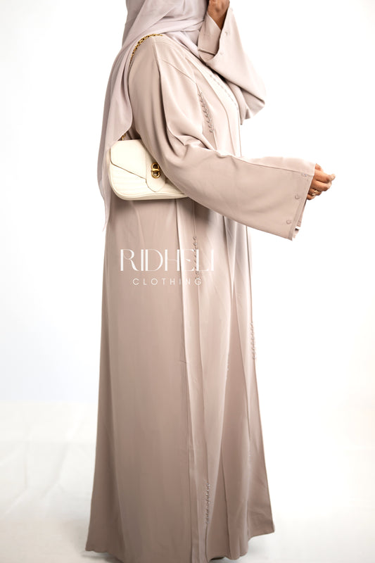 EESHAL CREAM BEADED ABAYA