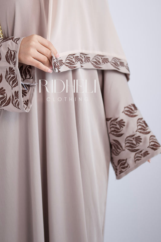 JANA CREAM EMBROIDERD ABAYA