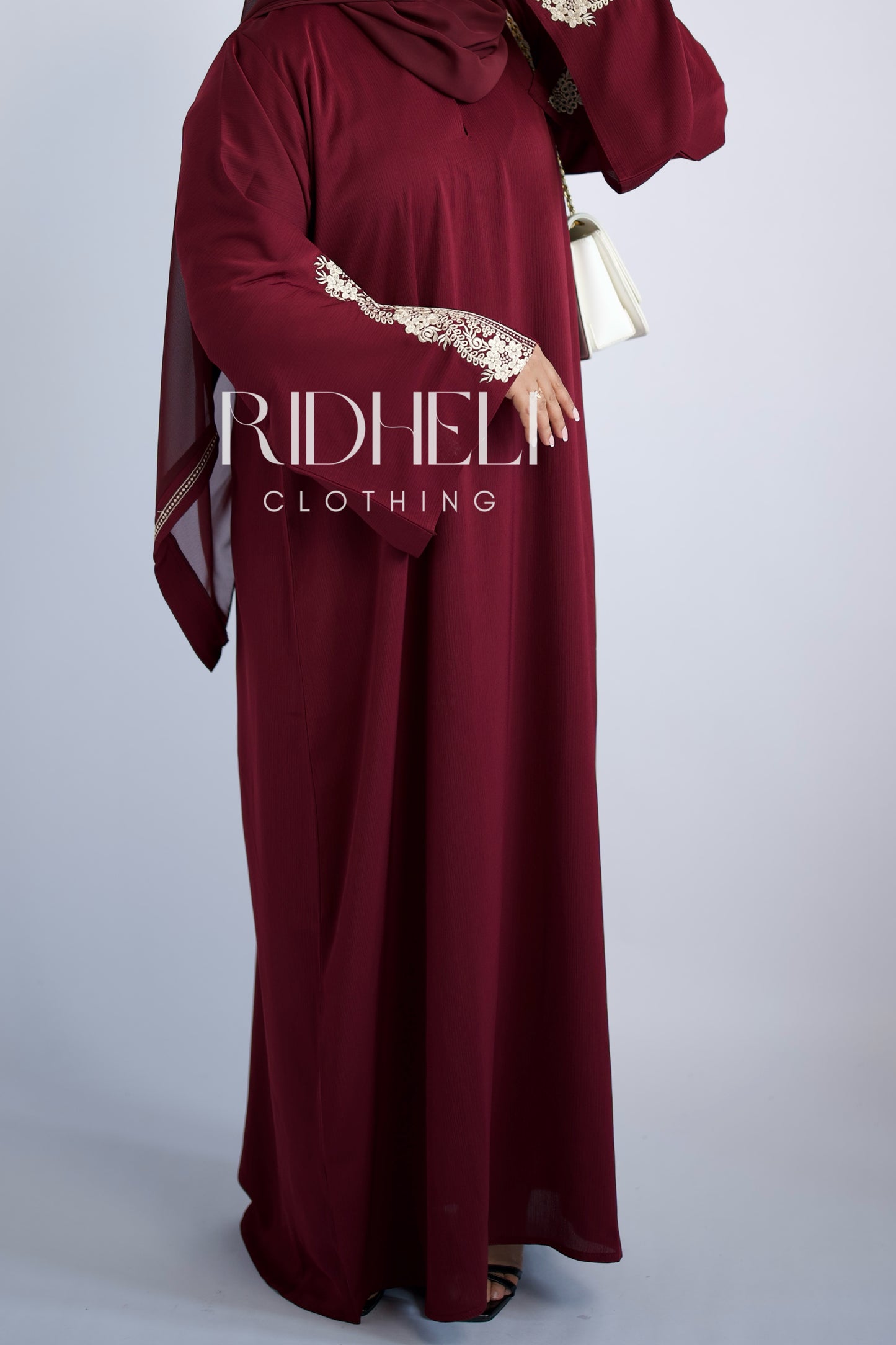 SHAI RED EMBROIDERD ABAYA