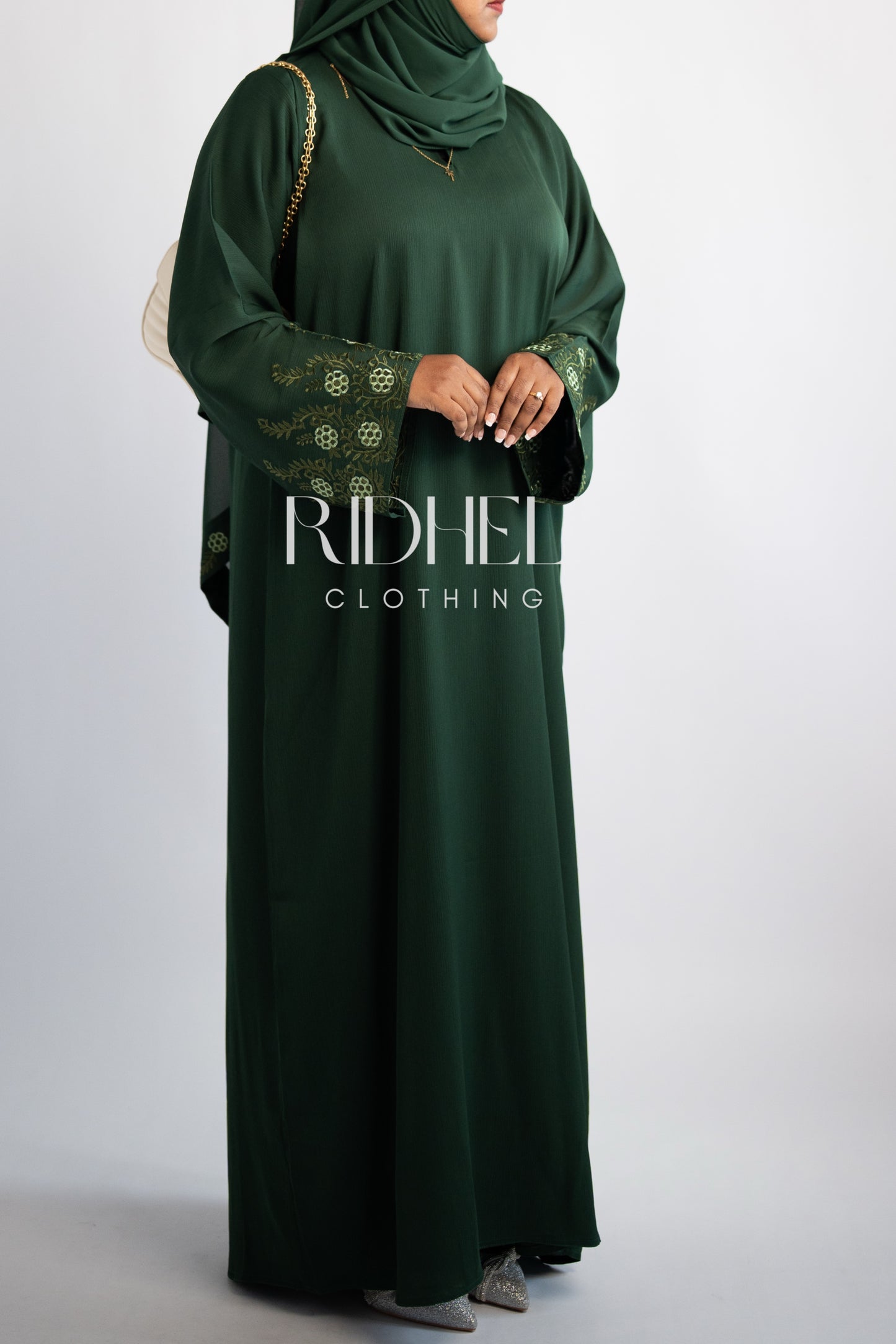 BARAKA GREEN EMBROIDERY ABAYA