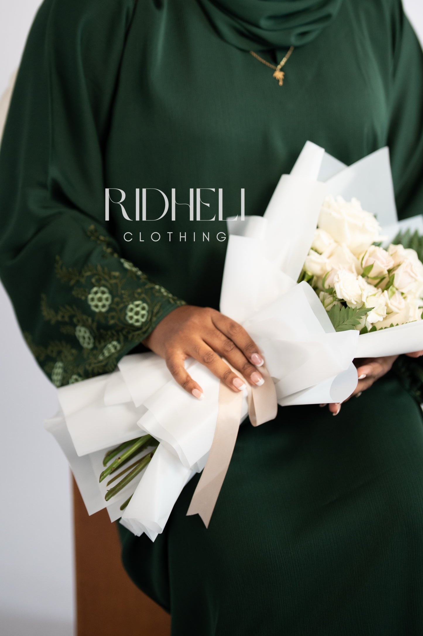 BARAKA GREEN EMBROIDERY ABAYA