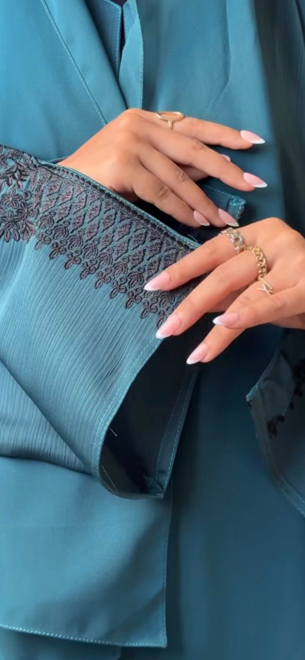 DUA TURKISH BLUE EMBROIDERY ABAYA