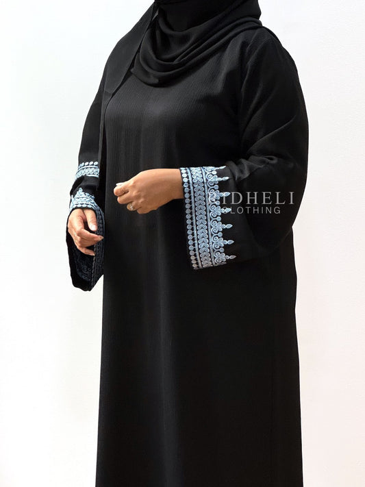 AMNA LIGHT BLUE EMBROIDERY ABAYA