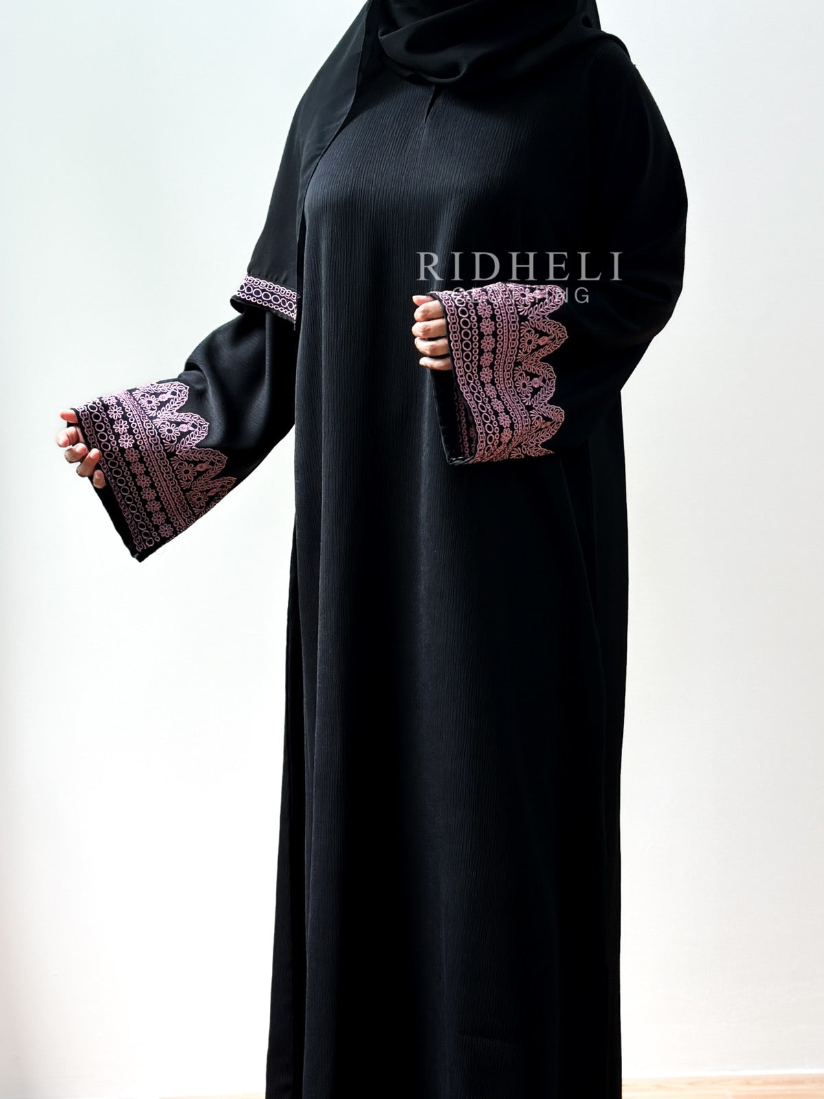 NABA PINK EMBROIDERY ABAYA