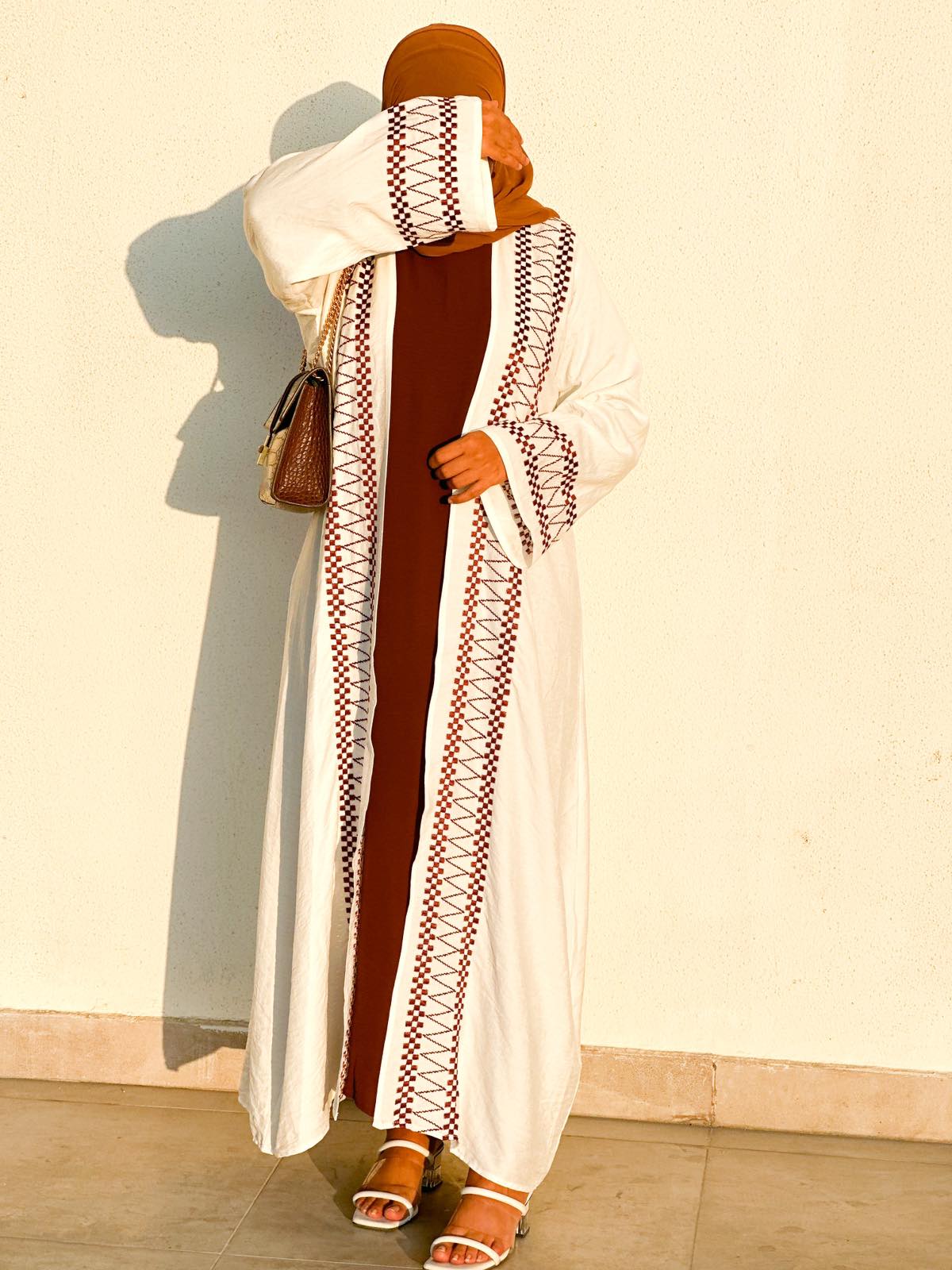 DAWN BROWN EMBROIDERY ABAYA