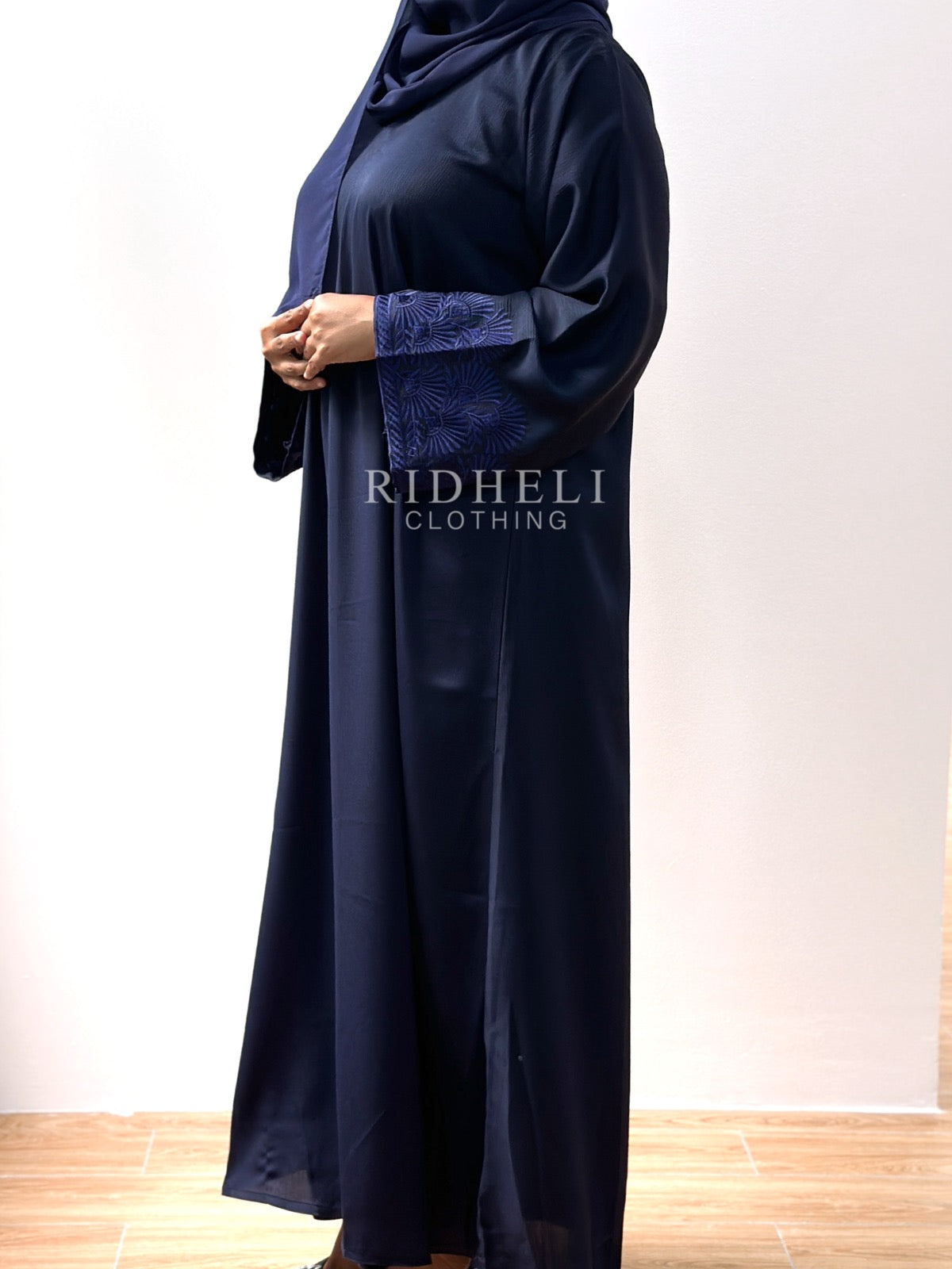 MYSA NAVY BLUE EMBROIDERY ABAYA