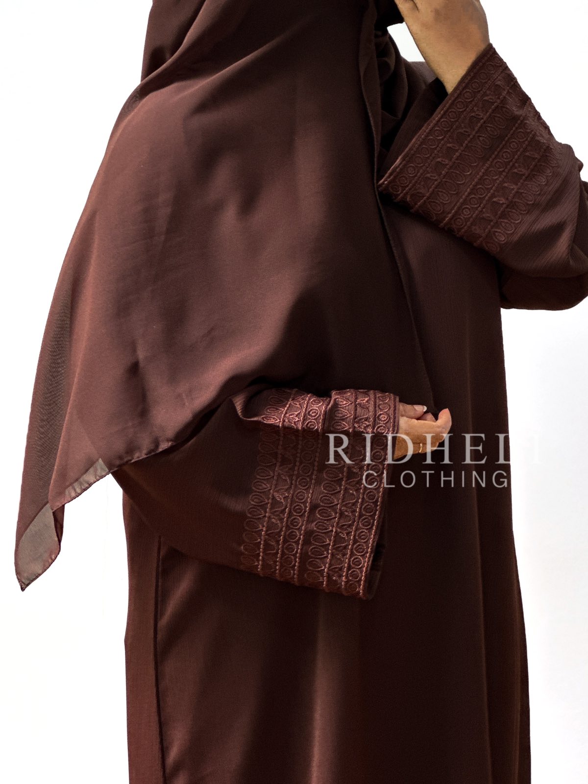 AFRA BROWN EMBROIDERY ABAYA