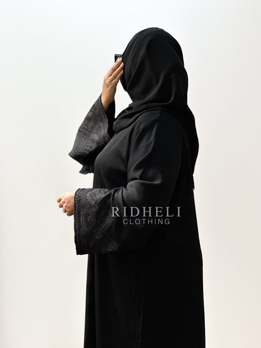 SAFWA BLACK EMBROIDERY ABAYA