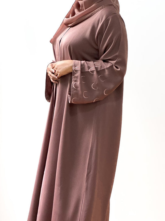 MOON DUSTY PINK EMBROIDERY ABAYA