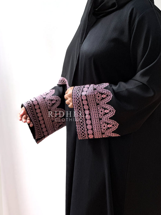 NABA PINK EMBROIDERY ABAYA