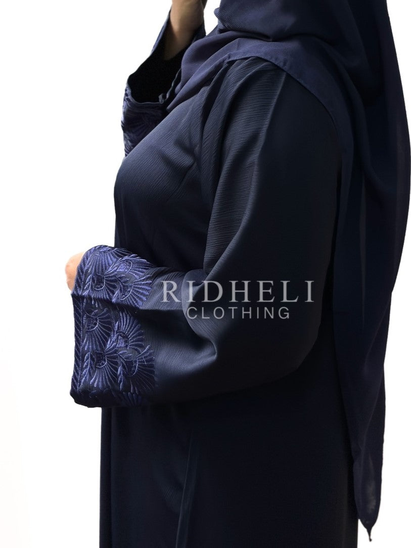 MYSA NAVY BLUE EMBROIDERY ABAYA