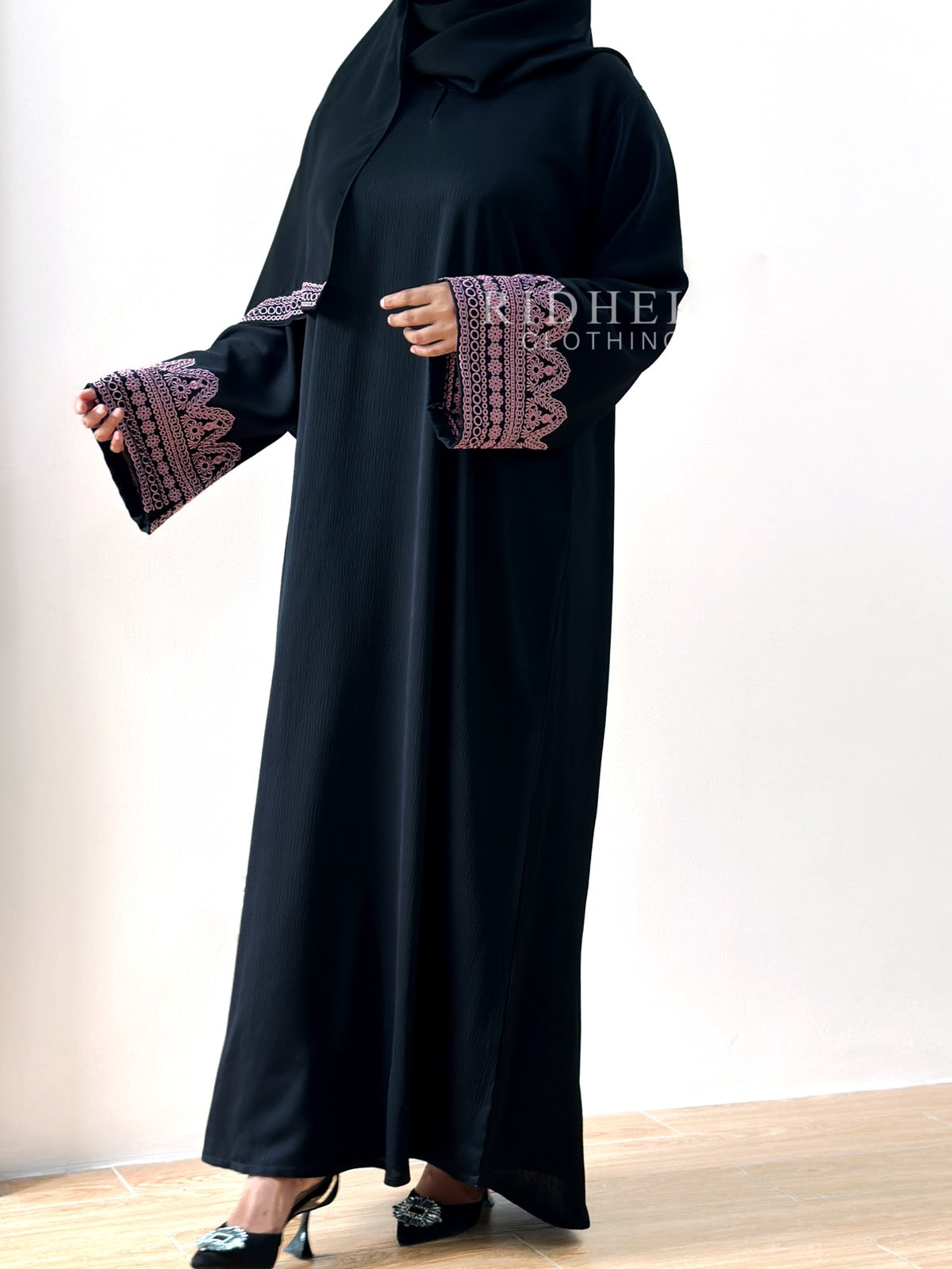 NABA PINK EMBROIDERY ABAYA