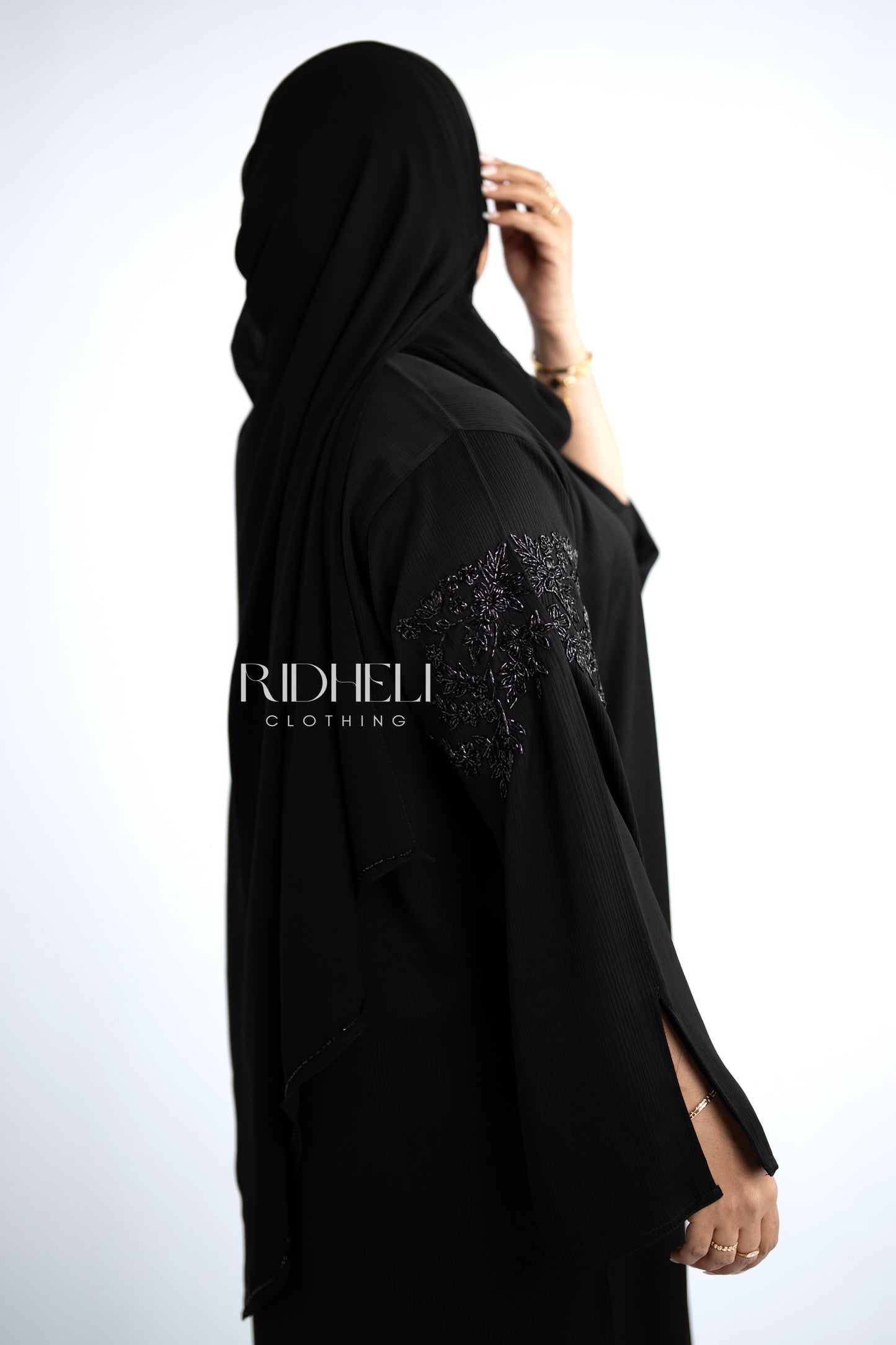 LAYAL BLACK BEADED ABAYA